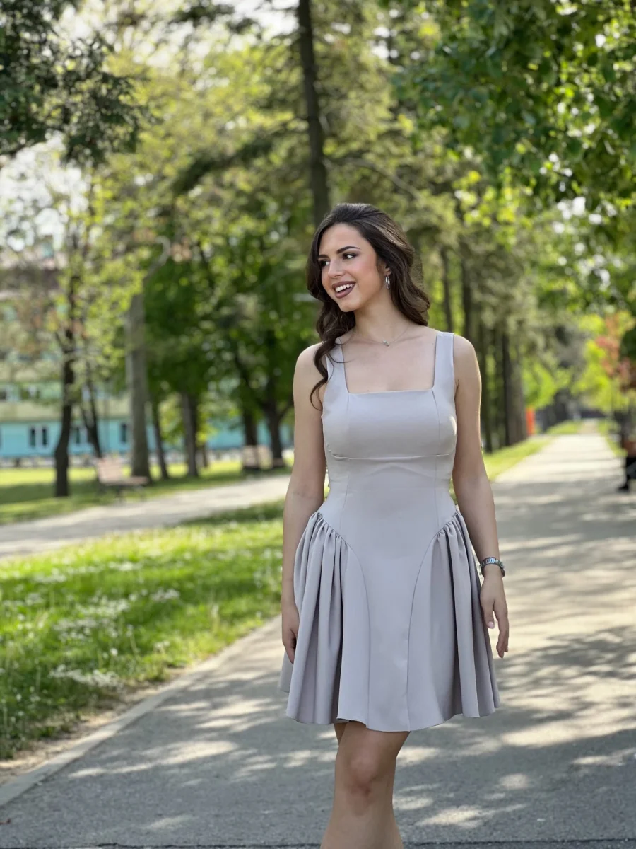 Haljina bež lepršava ORA1103