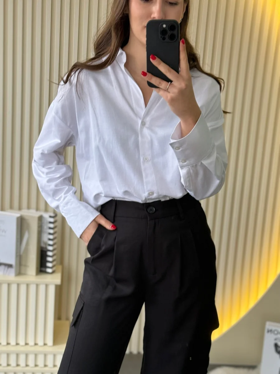 Košulja bela oversize GM08606