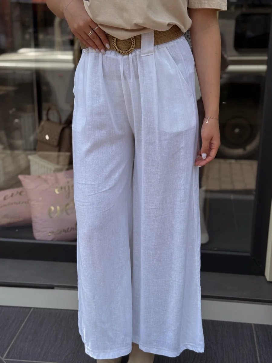 Pantalone bele lanene U9227ymn