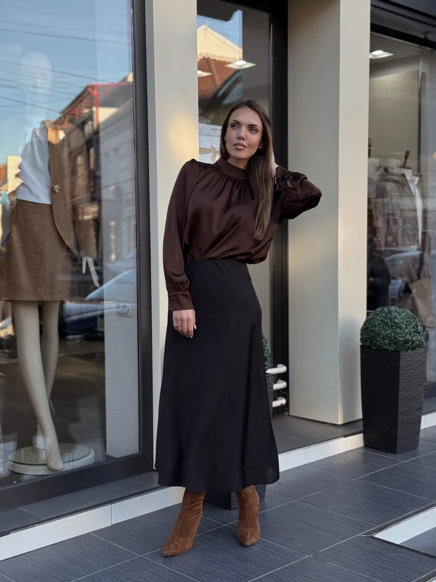 Suknja crna satenska CHZ16606