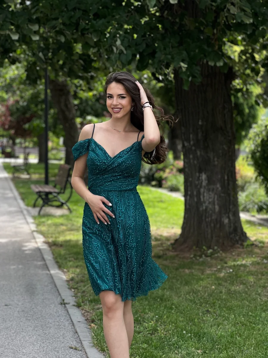 Haljina zelena svetlucava AR39621
