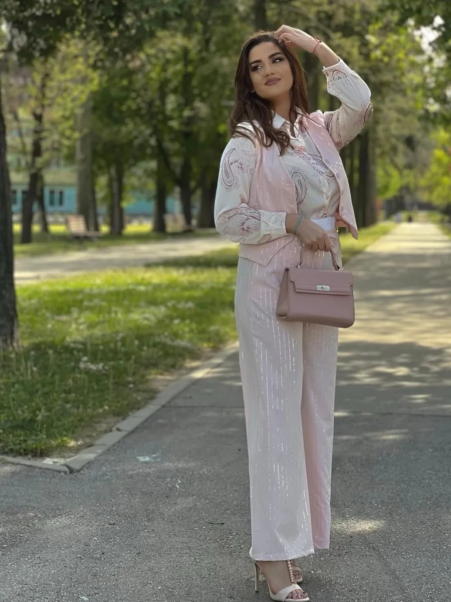 Pantalone svetlo roze svetlucave BH3739-Z3
