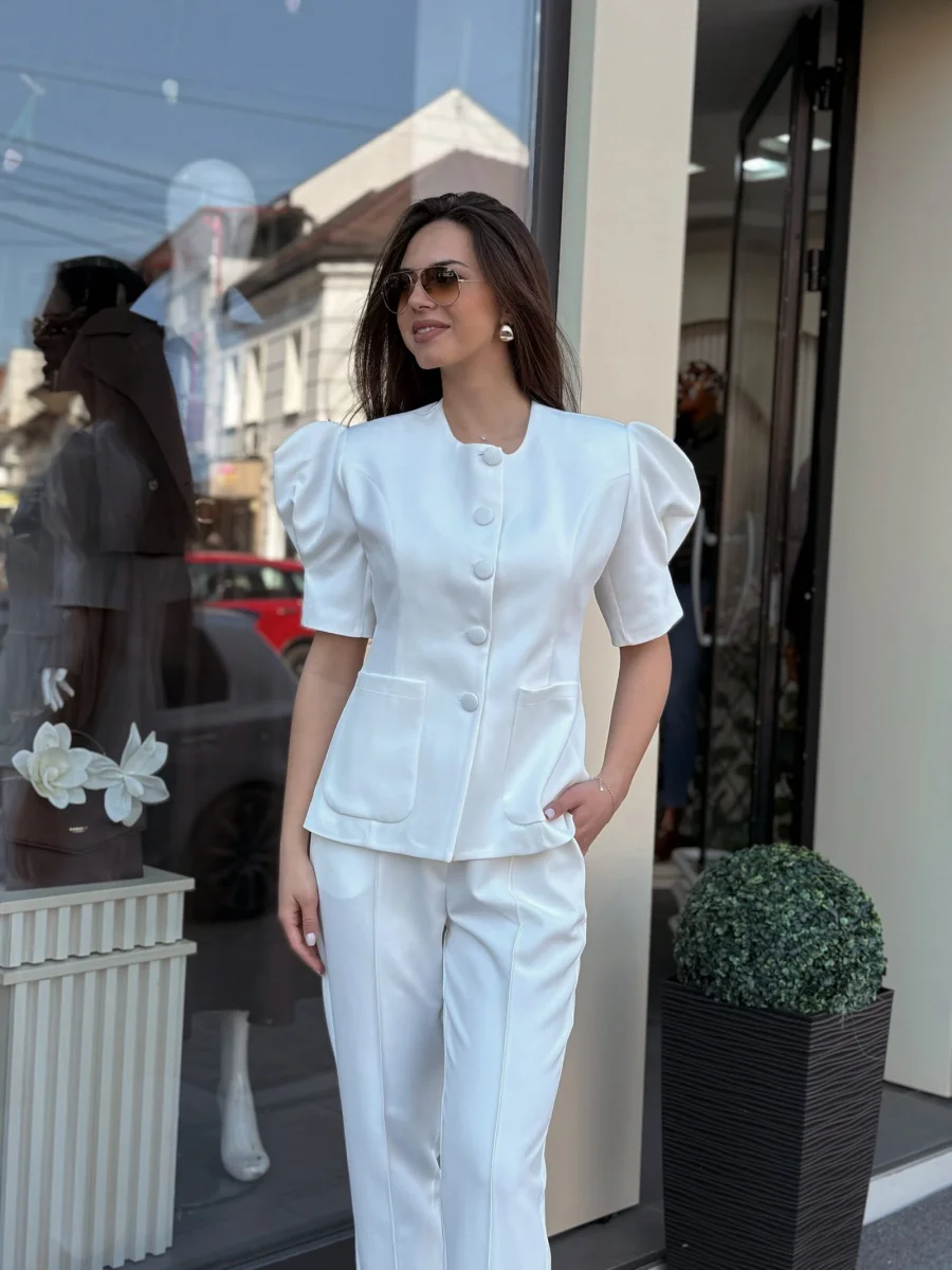 Komplet beli sa kratkim rukavima EVK62975