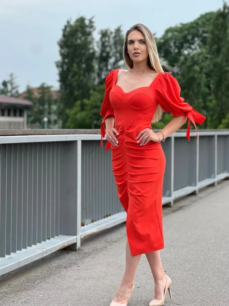 Haljina narandžasta midi FE76426