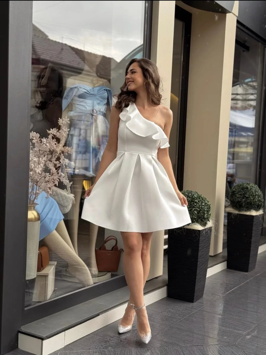 Haljina bela na jedno rame EV74228