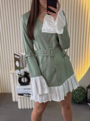 Haljina mint zelena prugasta Evaroza-74434
