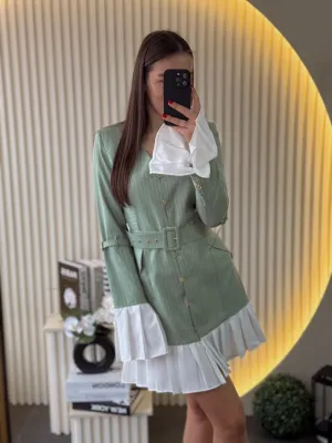 Haljina mint zelena prugasta Evaroza-74434