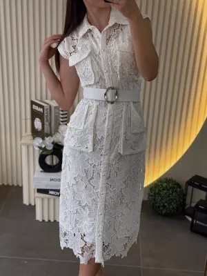 Haljina bela čipkana EVK74287