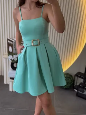 Haljina mint zelena bretela EVK73906