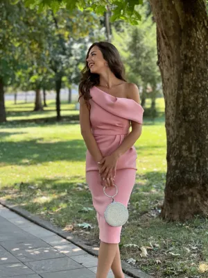 Haljina roze skuba KIM-013-1457