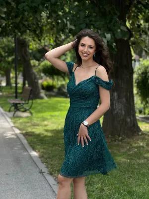 Haljina zelena svetlucava AR39621
