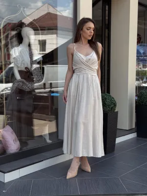 Haljina bež lepršava LA37653