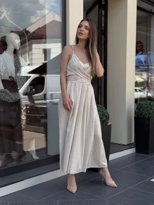 Haljina bež lepršava LA37653