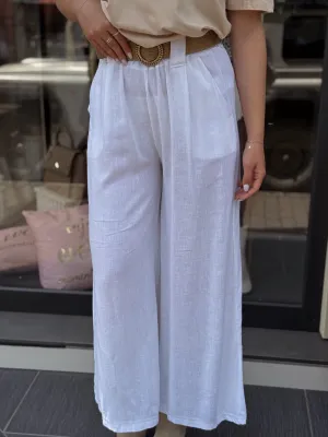 Pantalone bele lanene U9227ymn