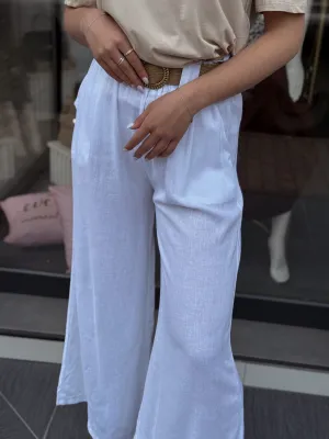 Pantalone bele lanene U9227ymn
