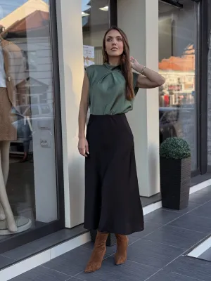 Suknja crna satenska CHZ16606