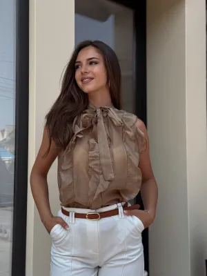 Bluza bež elegantna VEN6179G