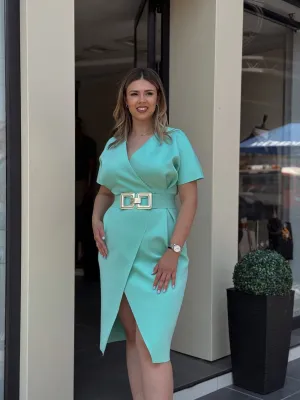 Haljina mint zelena skuba LE3124