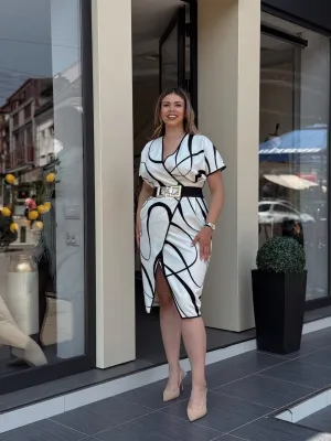 Haljina bež kratak rukav LE25220