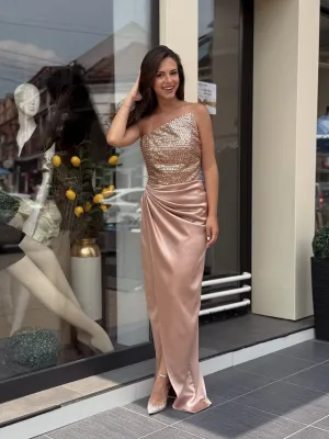 Haljina braon bez bretela FE77093