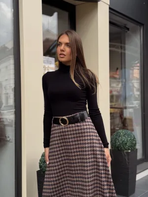 Bluza crna sa rol-kragnom KRL17109