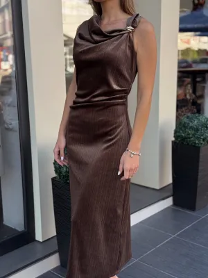 Haljina braon uska U12280