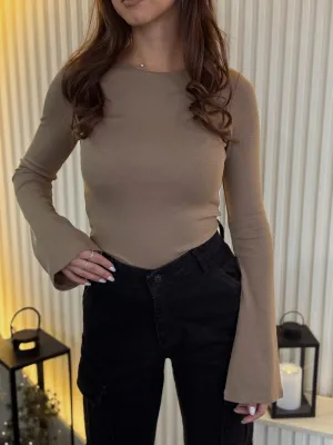 BLUZA kamel pamučna D32284
