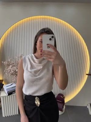 Bluza svetlo bež elegantna SAT1251