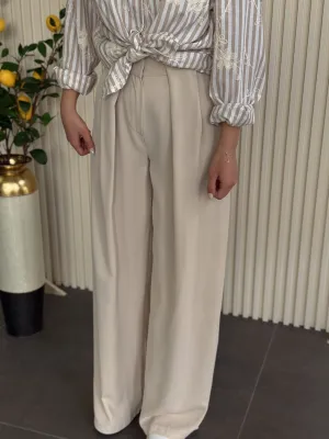 Pantalone bež visokog struka EF3855