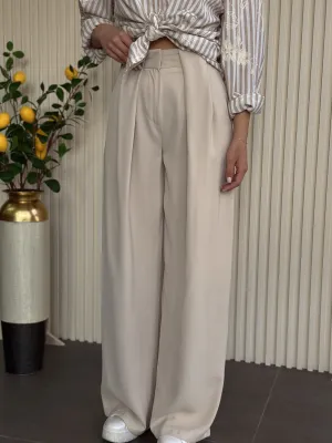Pantalone bež visokog struka EF3855