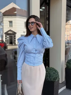 Strukirana plava košulja EVK12565