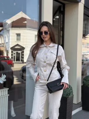 Komplet bež jaknica i pantalona EVK62934