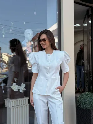 Komplet beli sa kratkim rukavima EVK62975
