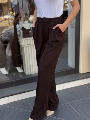 Pantalona braon šireg kroja HF301067
