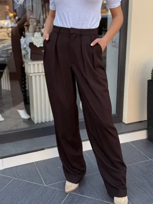 Pantalona braon šireg kroja HF301067