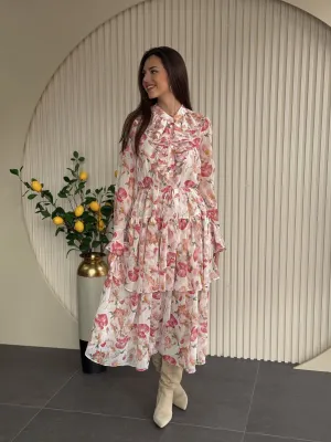 Cvetna svetlo roze haljina BHJH60088