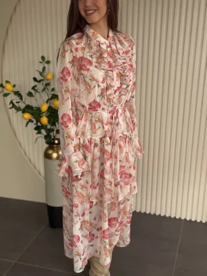 Cvetna svetlo roze haljina BHJH60088
