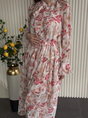 Cvetna svetlo roze haljina BHJH60088