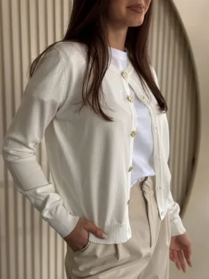 Bluza bela pletena SUN66353