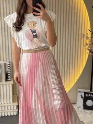Suknja svetlo roze lepršava MT11007