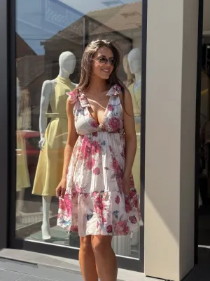 Haljina svetlo roze cvetna BH4557-Q72