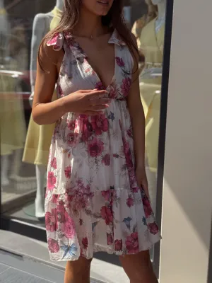 Haljina svetlo roze cvetna BH4557-Q72