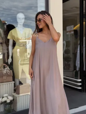 Haljina svetlo braon maxi U15356lxt