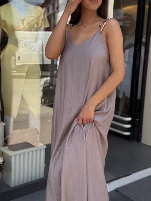 Haljina svetlo braon maxi U15356lxt