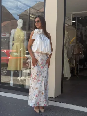Majica bela bez rukava MON5618
