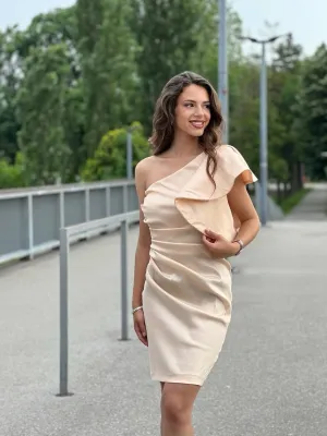 Haljina svetlo bež mini FE76386