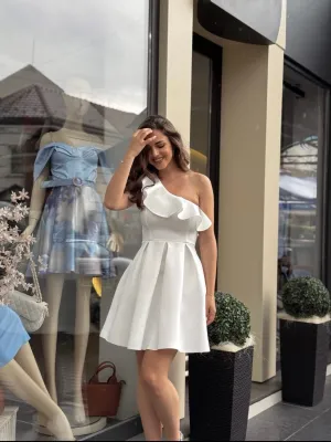 Haljina bela na jedno rame EV74228