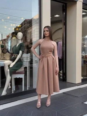 Haljina tamno bez midi EV74688