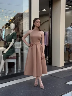 Haljina tamno bez midi EV74688